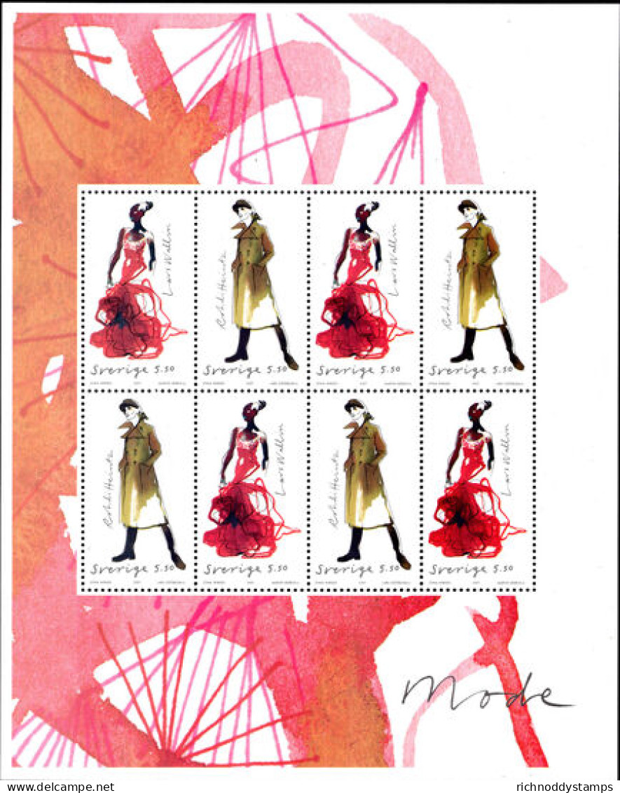 Sweden 2007 Swedish Fashion Design Sheetlet Unmounted Mint. - Unused Stamps