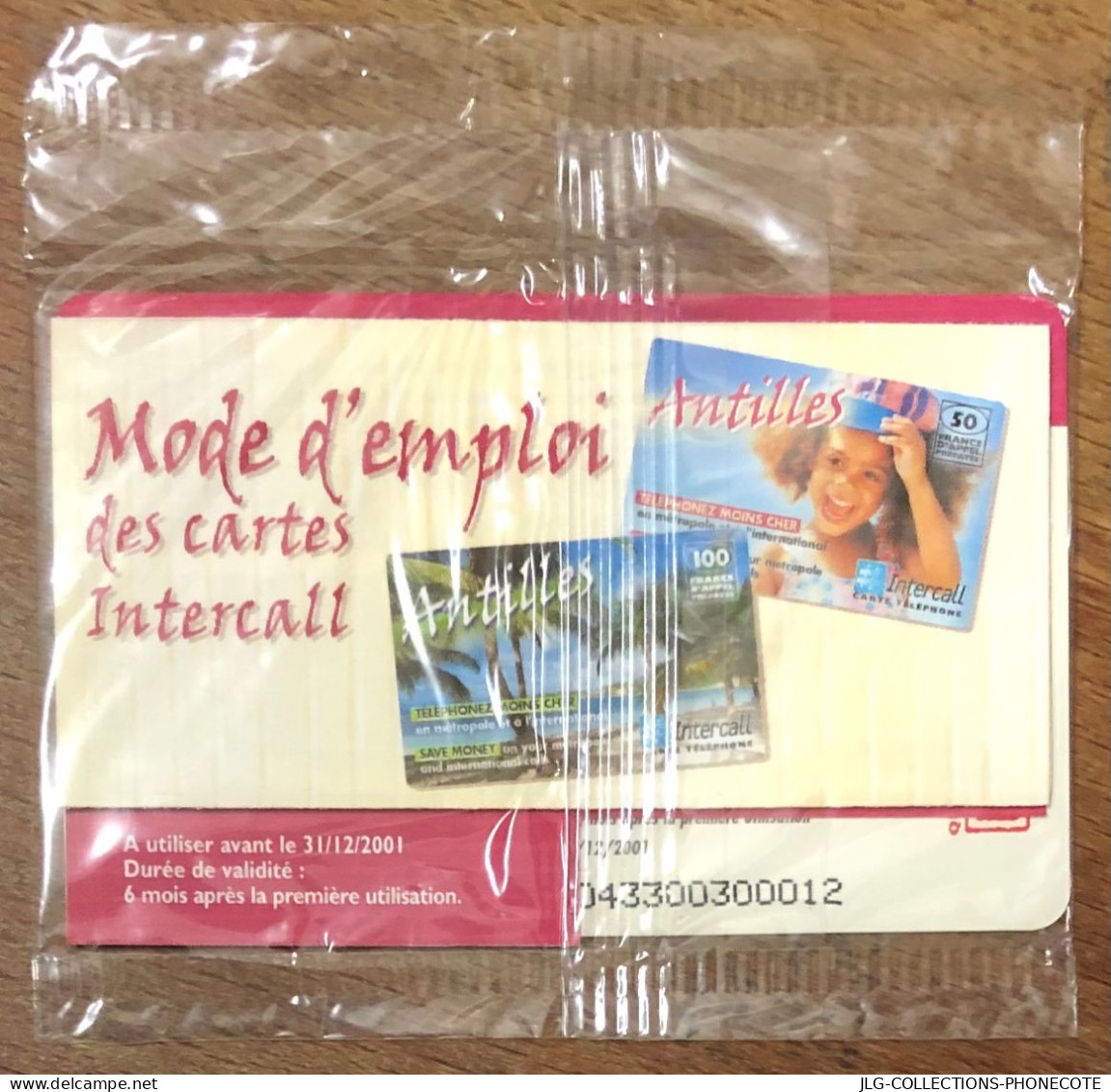 INTERCALL CARTE ANTILLES 50F NSB PREPAID PREPAYÉE NO TELECARTE PHONECARD CALLING CARD - Antillas (Francesas)