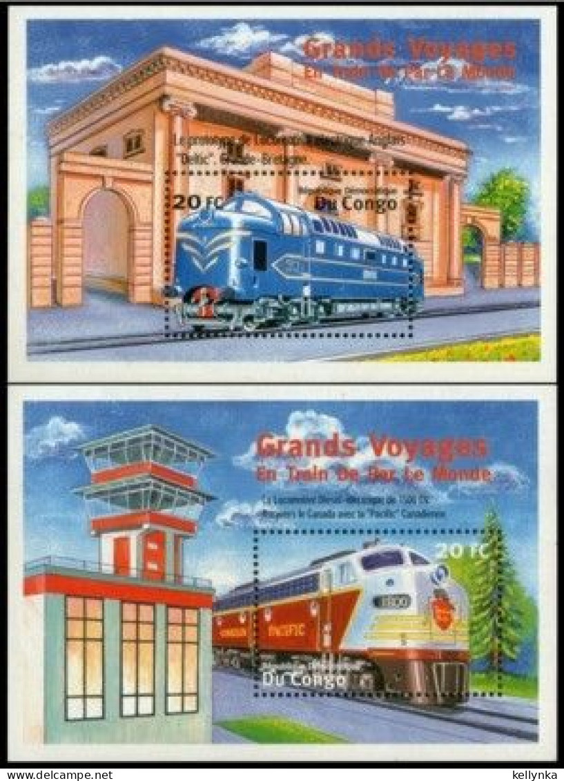 République Démocratique Du Congo - BL169/170 - Trains - 2001 - MNH - Nuevos