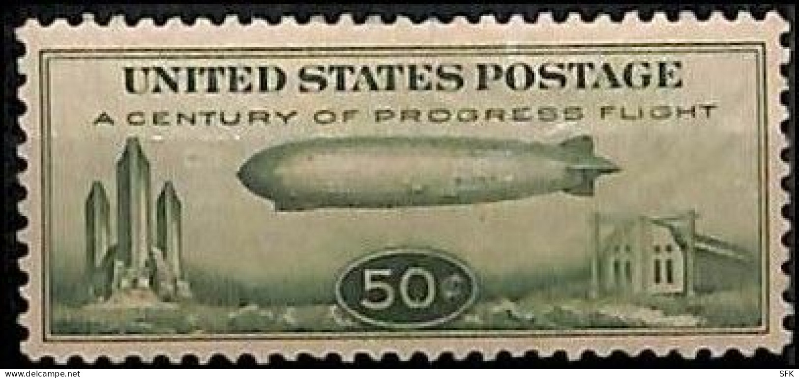 1933 US - Zeppelin AIRMAIL STAMP FOR ZEPPELIN FLIGHTS Of 50c. - Unused Stamps