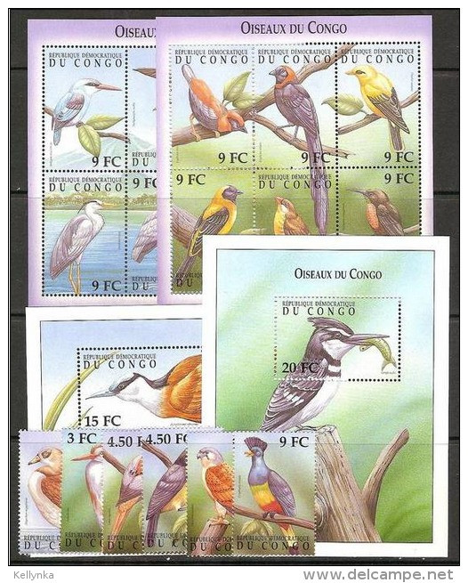 République Démocratique Du Congo - BL159/160 + BL161/162 - Oiseaux - 2000 - MNH - Ongebruikt