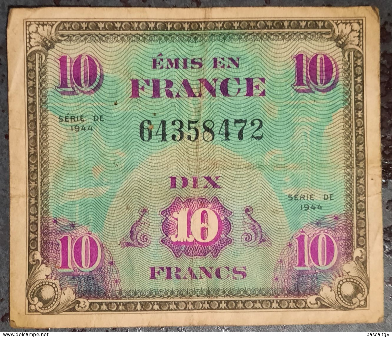 10 FRANCS - ** VERSO FRANCE - SERIE DE 1944 - N° 64358472 - Billet Du Débarquement ** - 1945 Verso Francés