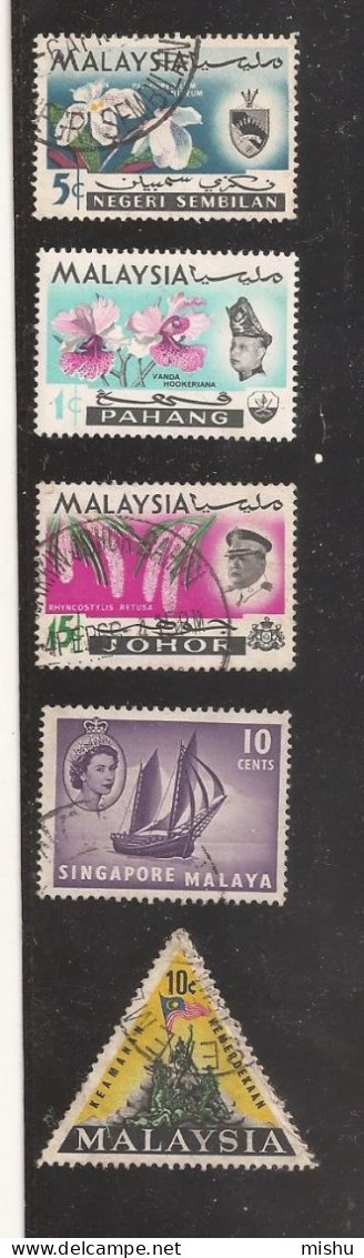 ML1 - MALAYSIA - 5 Different Stamps , Used - Malaysia (1964-...)