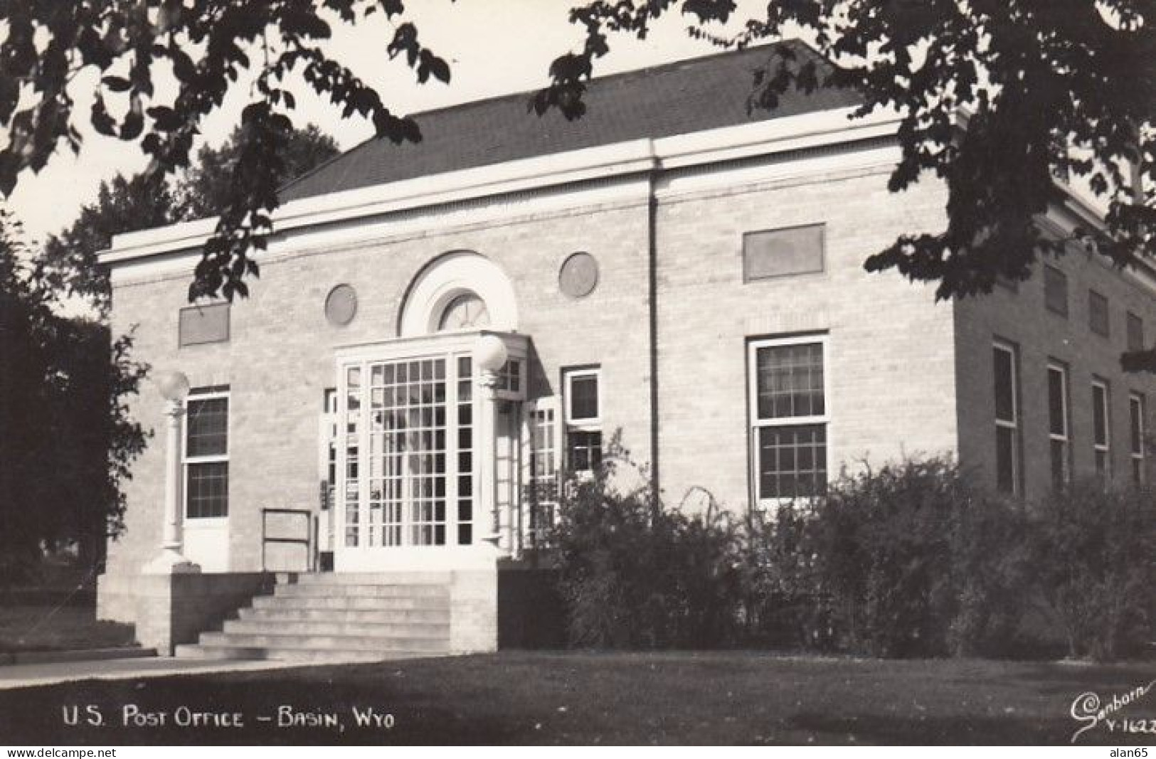 Basin Wyoming, US Post Office Building Architecture, C1940s/50s Vintage Real Photo Postcard - Other & Unclassified