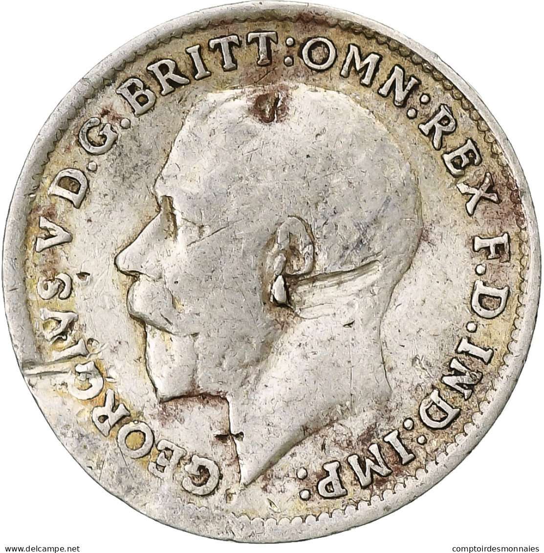 Grande-Bretagne, George V, 3 Pence, 1917, B+, Argent, KM:813 - F. 3 Pence