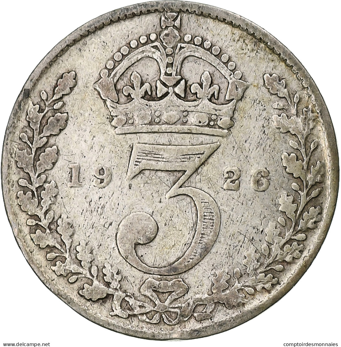 Grande-Bretagne, George V, 3 Pence, 1926, TB, Argent, KM:813a - F. 3 Pence