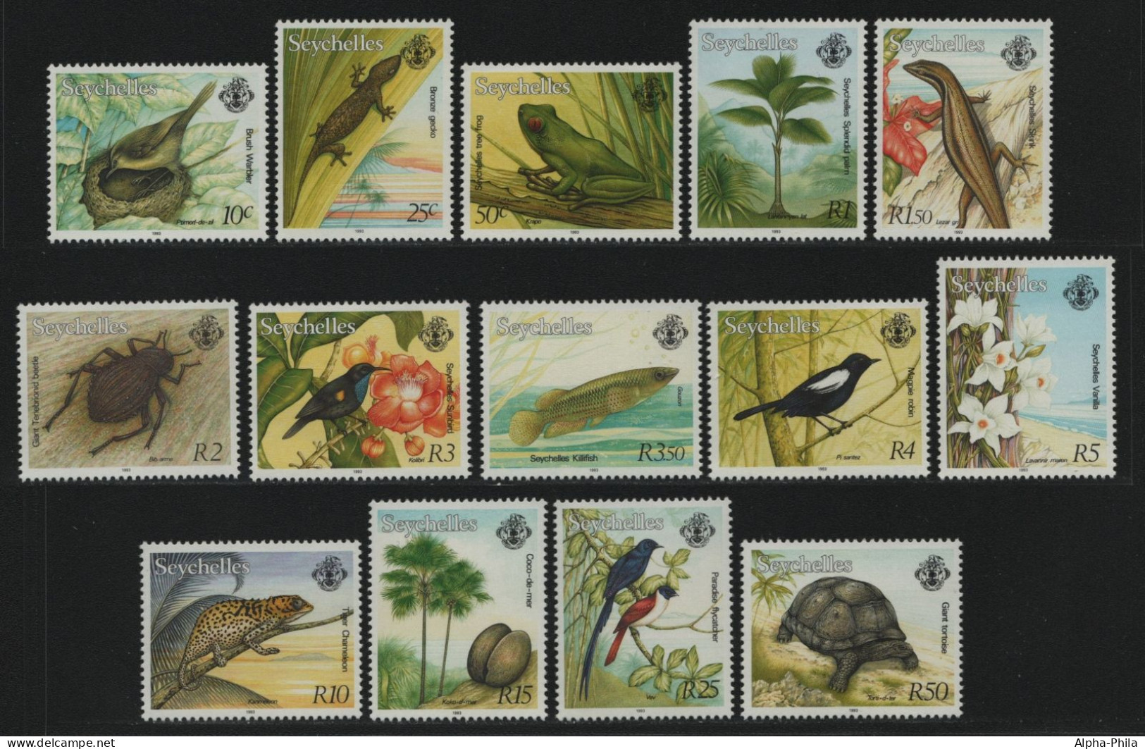 Seychellen 1993 - Mi-Nr. 762-775 I ** - MNH - Flora & Fauna (I) - Seychelles (1976-...)