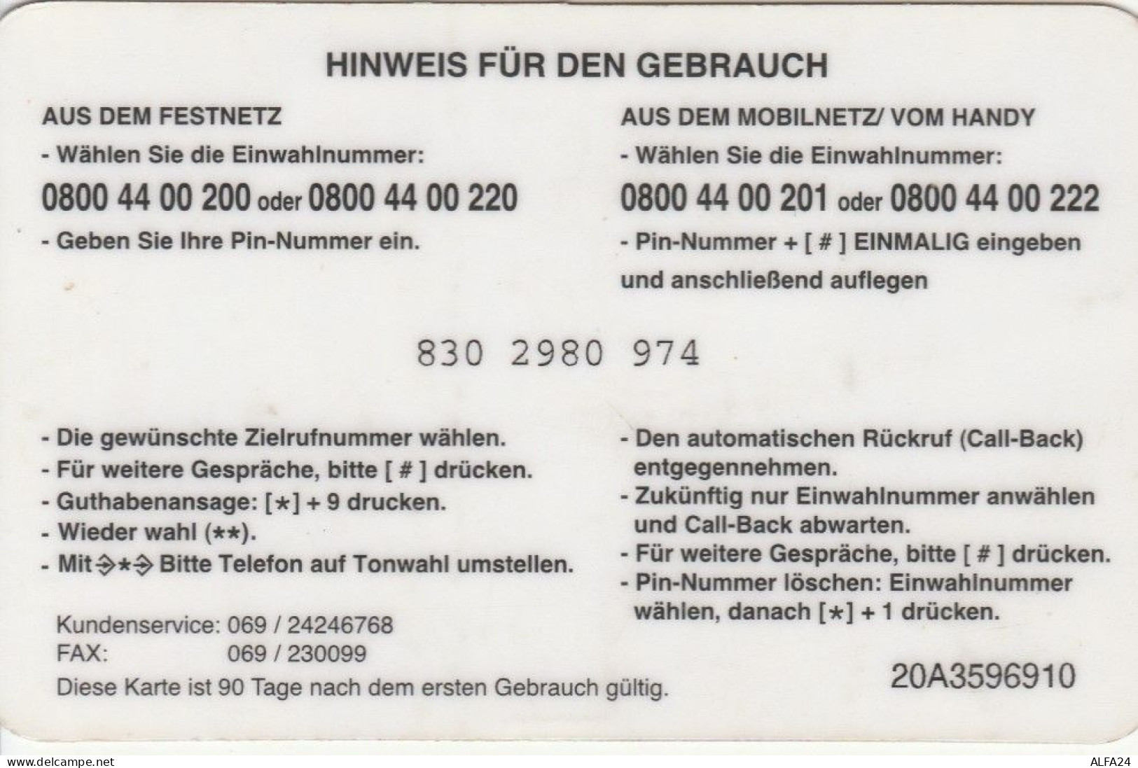 PREPAID PHONE CARD GERMANIA  (PM507 - [2] Prepaid