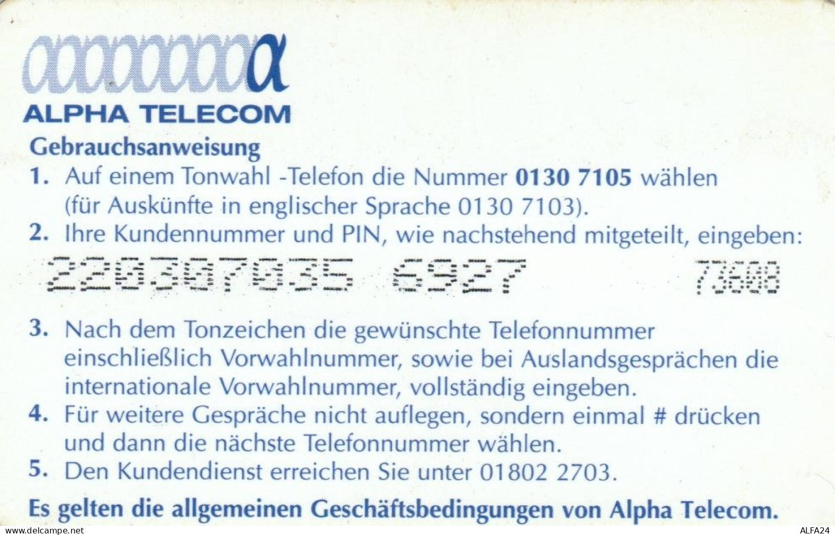 PREPAID PHONE CARD GERMANIA  (PM459 - GSM, Voorafbetaald & Herlaadbare Kaarten