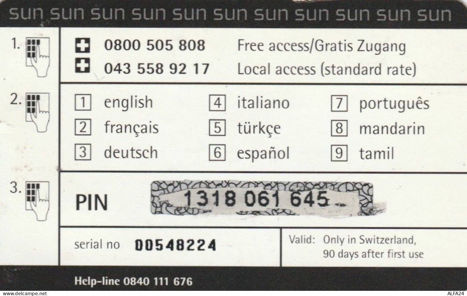 PREPAID PHONE CARD SVIZZERA  (PM1277 - Suisse