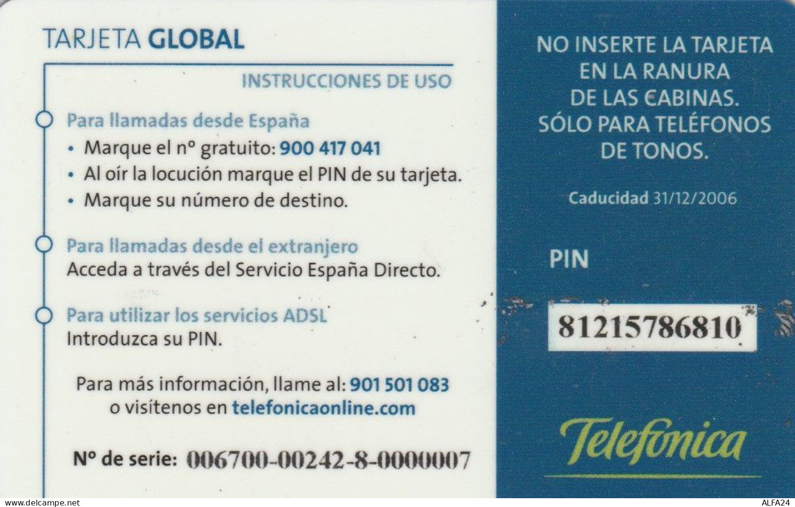 PREPAID PHONE CARD SPAGNA  (PM1243 - Autres & Non Classés