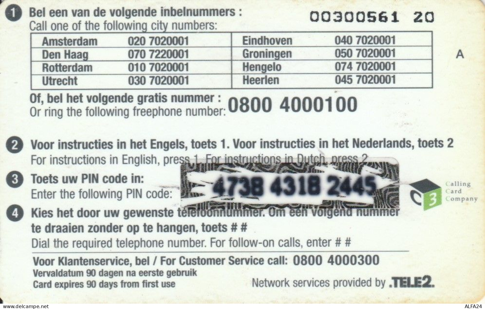 PREPAID PHONE CARD PAESI BASSI TELE2 (PM959 - Cartes GSM, Prépayées Et Recharges