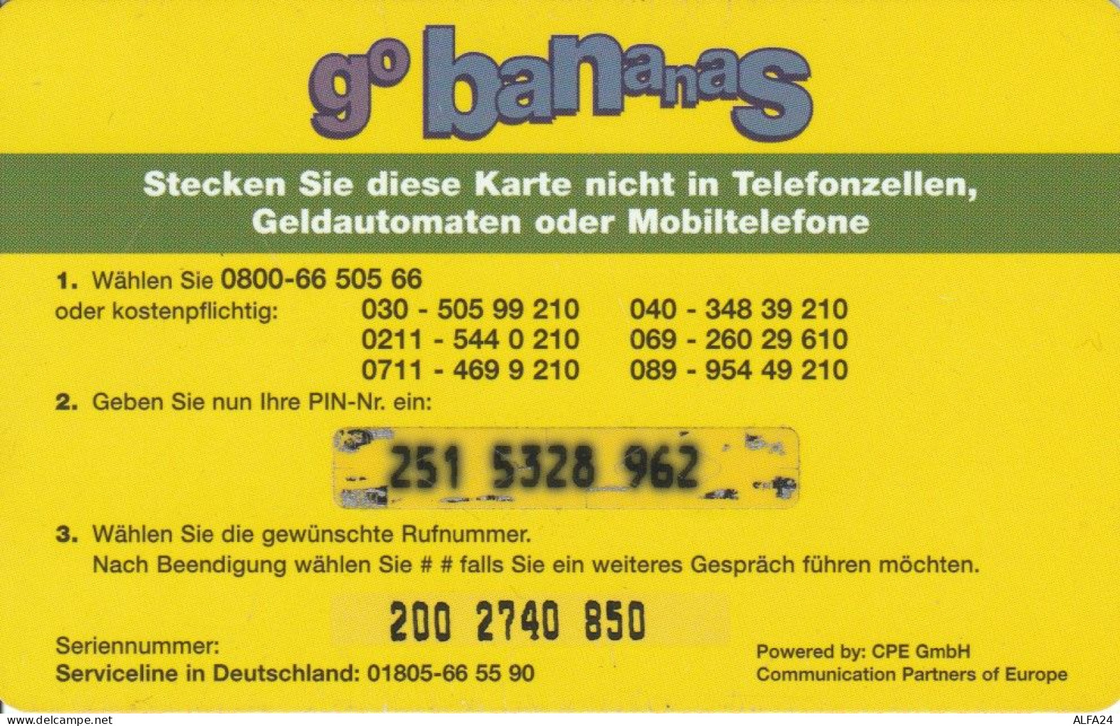 PREPAID PHONE CARD GERMANIA  (PM2375 - GSM, Voorafbetaald & Herlaadbare Kaarten