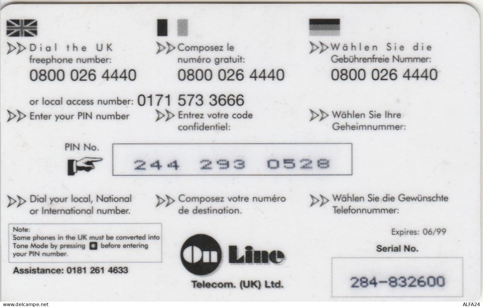 PREPAID PHONE CARD REGNO UNITO  (PM2219 - Sonstige & Ohne Zuordnung