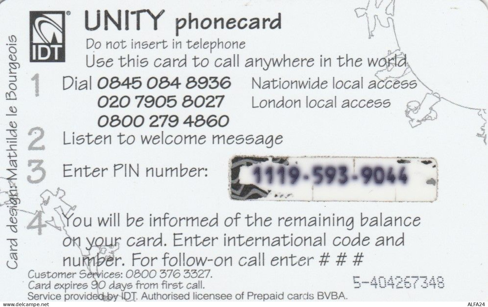 PREPAID PHONE CARD REGNO UNITO  (PM2605 - Other & Unclassified