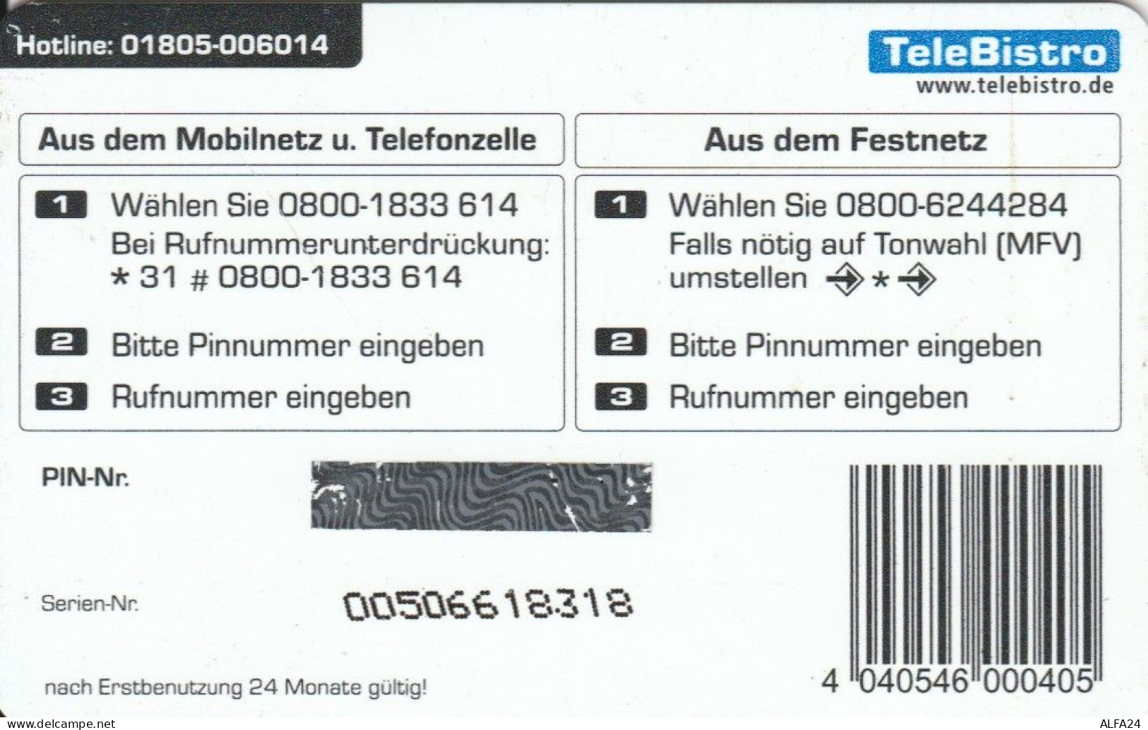 PREPAID PHONE CARD GERMANIA  (PM2543 - GSM, Voorafbetaald & Herlaadbare Kaarten