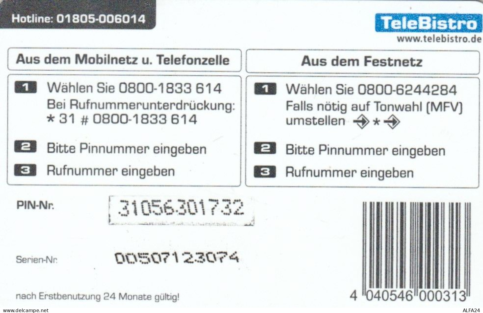 PREPAID PHONE CARD GERMANIA  (PM2542 - Cellulari, Carte Prepagate E Ricariche