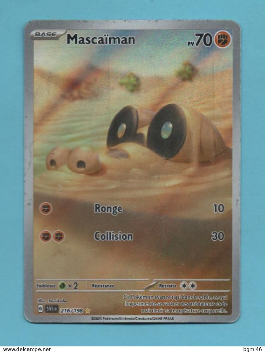 MASCAÏMAN : Carte POKEMON 2023 Officielle : NEUVE : Base..Full Art 70 PV Secrète 216 /198 - Scarlet & Violet