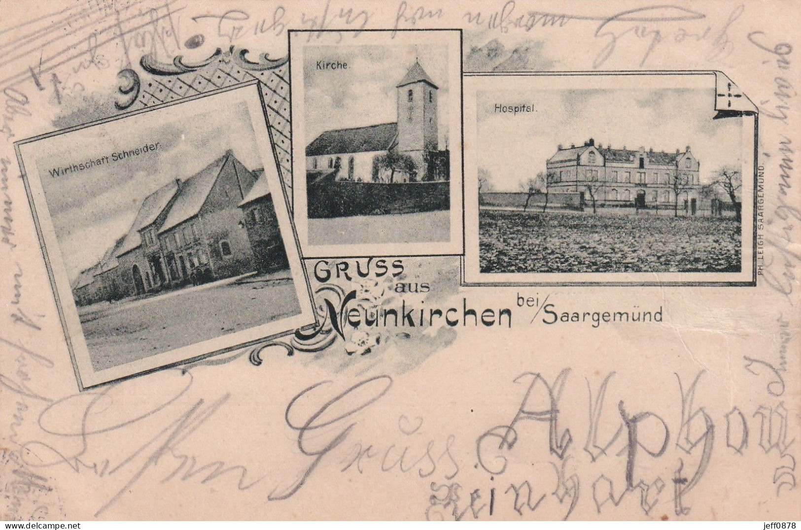 ALLEMAGNE - DEUTSCHLAND - SARRE - KREIS NEUNKIRCHEN - Gruss Aus Neunkirchen - 1906 - Très Bon état - Kreis Neunkirchen