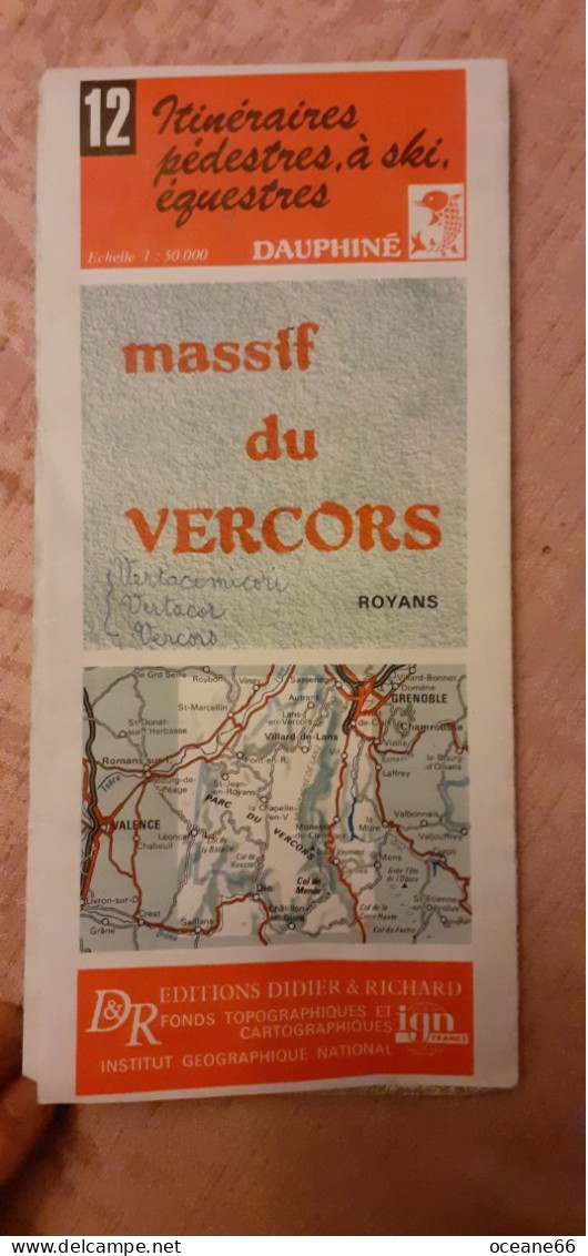 Carte Ign 12 Massif Du Vercors 1984 - Topographische Karten