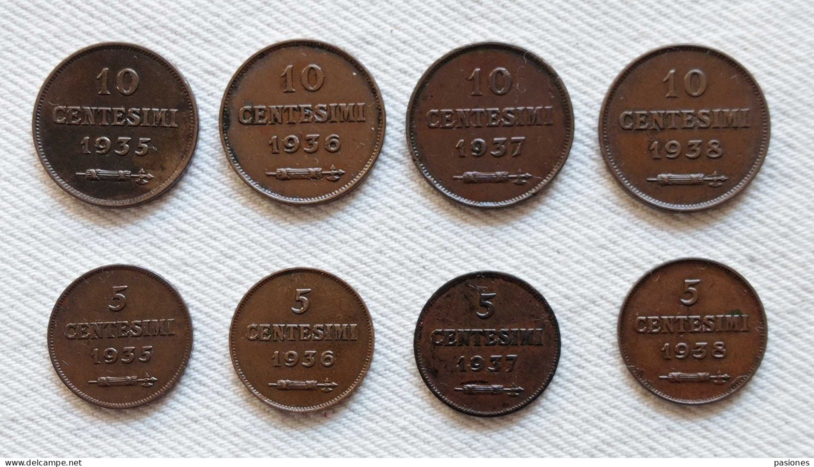 Repubblica Di San Marino 5/10 Centesimi Anni 1935/36/37/38 - Lotto Di 8 Monete - San Marino