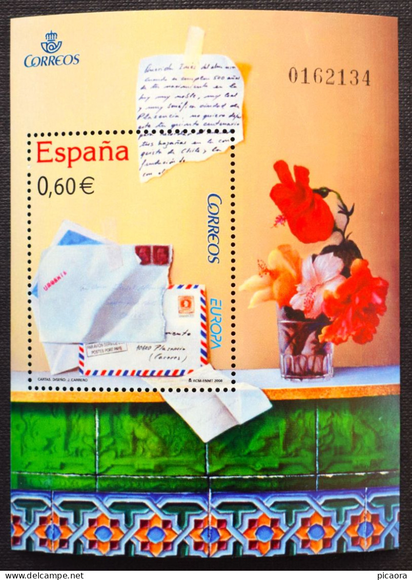 España Spain EUROPA CEPT 2008   Mi BL166  Yv BF163  Edi 4410 Nuevo New MNH ** - 2008