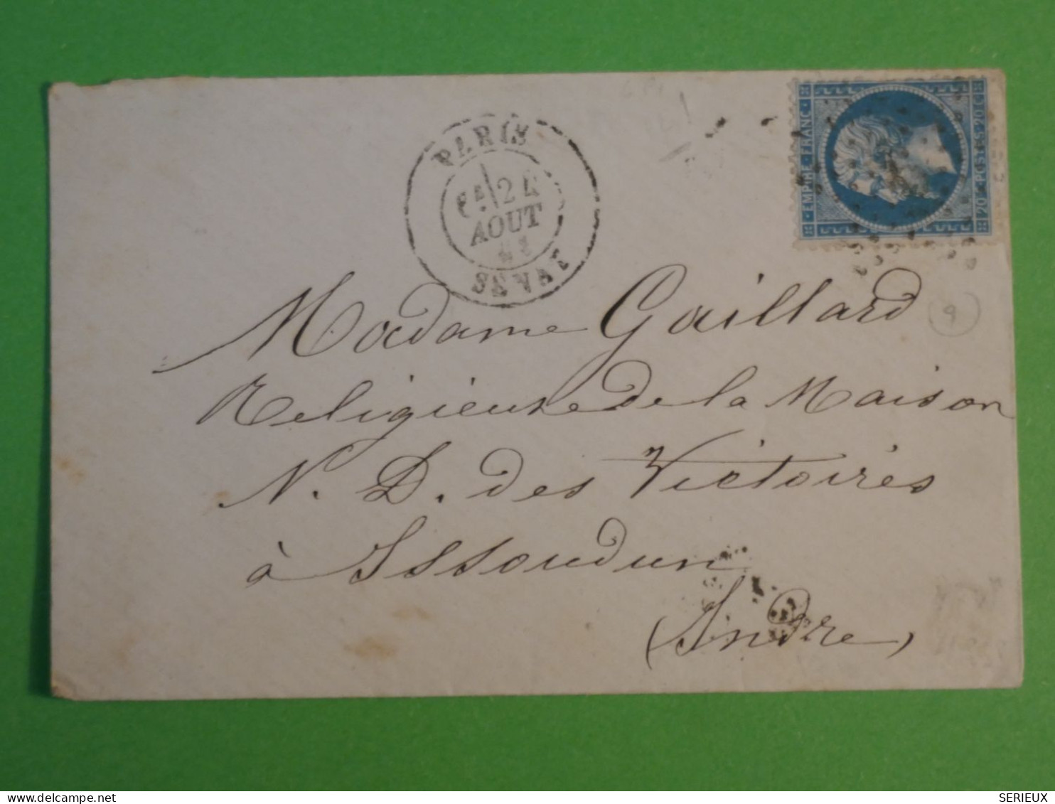 DC0  FRANCE    BELLE LETTRE RARE   1874  ETOILE DE PARIS N°6 SENAT SUR NAPOLEON N°22  POUR ISSOUDOUN++AFF. INTERESSANT++ - 1849-1876: Période Classique