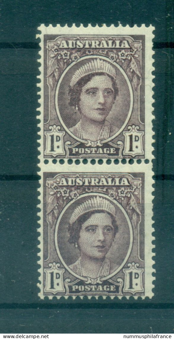 Australie 1942-44 - Y & T N. 143 - Série Courante (Michel N. 163) - Coil Paire (2) - Mint Stamps