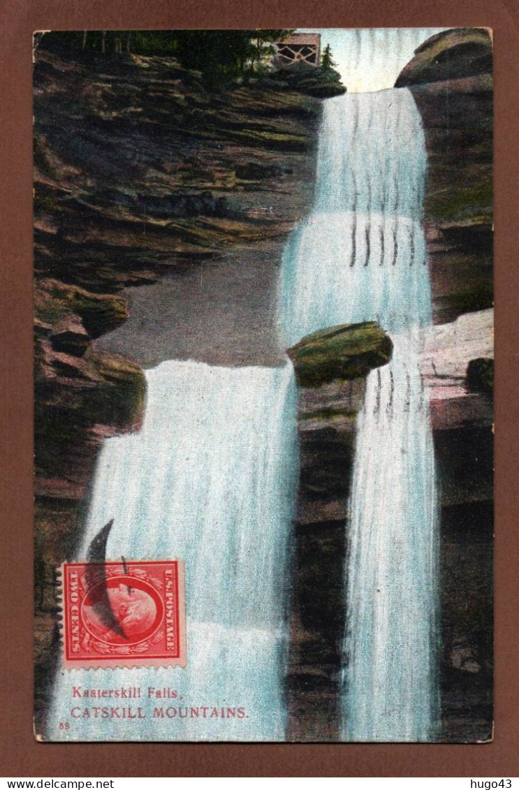 (RECT / VERSO) CATSKILL MOUNTAINS - KAATERSKILL FALLS EN 1910 - BEAU TIMBRE ET CACHET - CPA COULEUR - Catskills