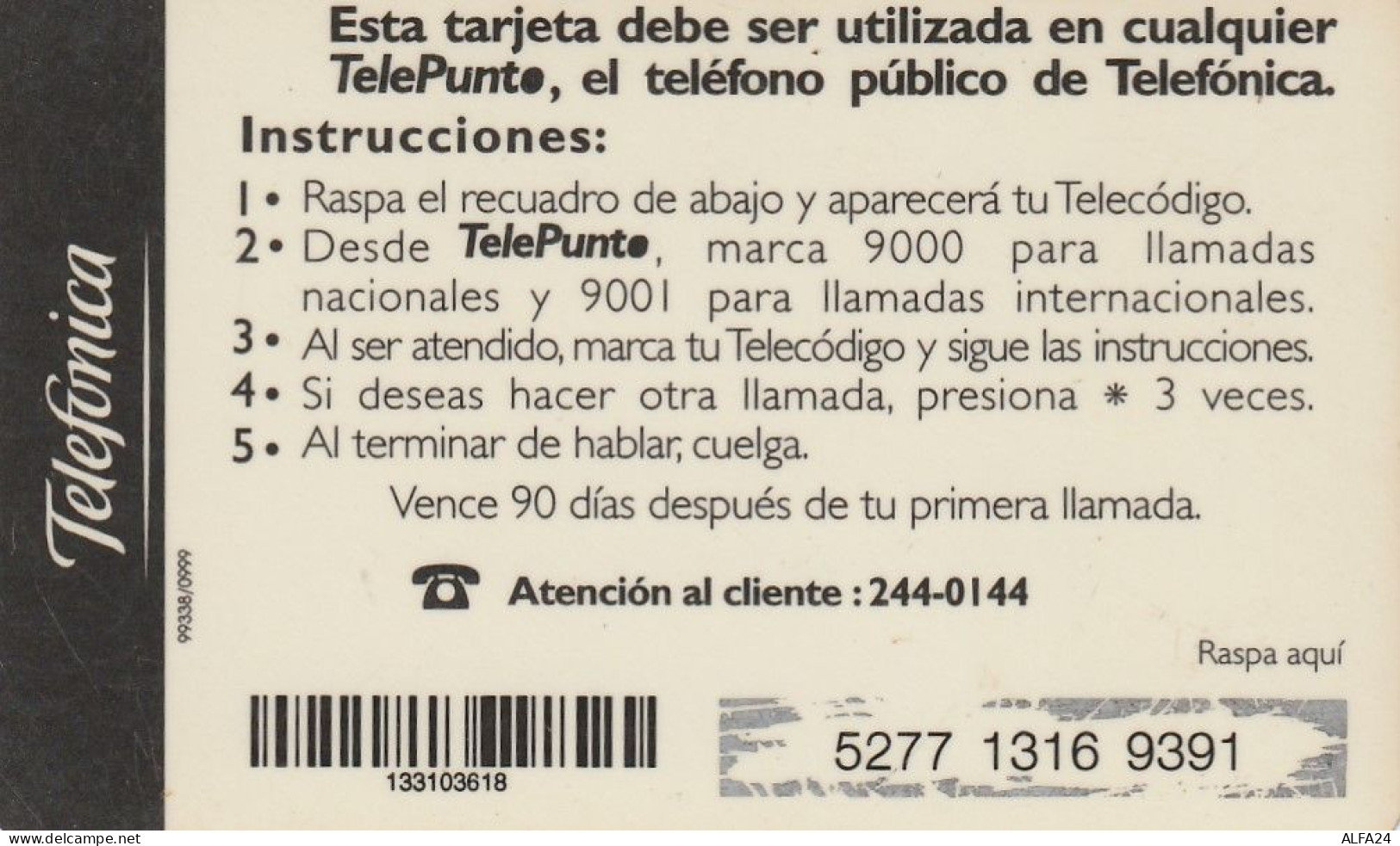 PREPAID PHONE CARD EL SALVADOR  (CV281 - Salvador