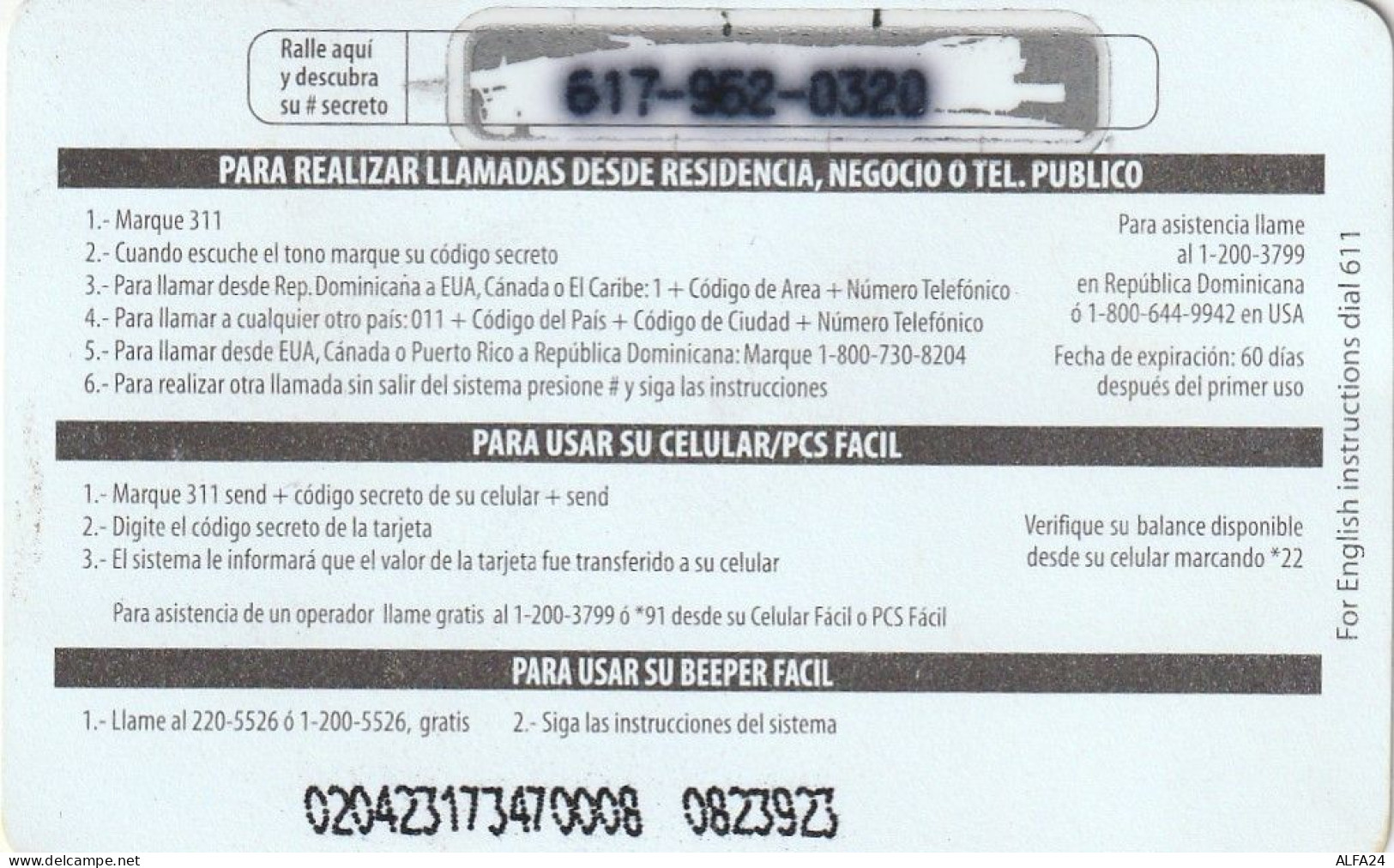 PREPAID PHONE CARD REPUBBLICA DOMINICANA  (CV268 - Dominicaanse Republiek