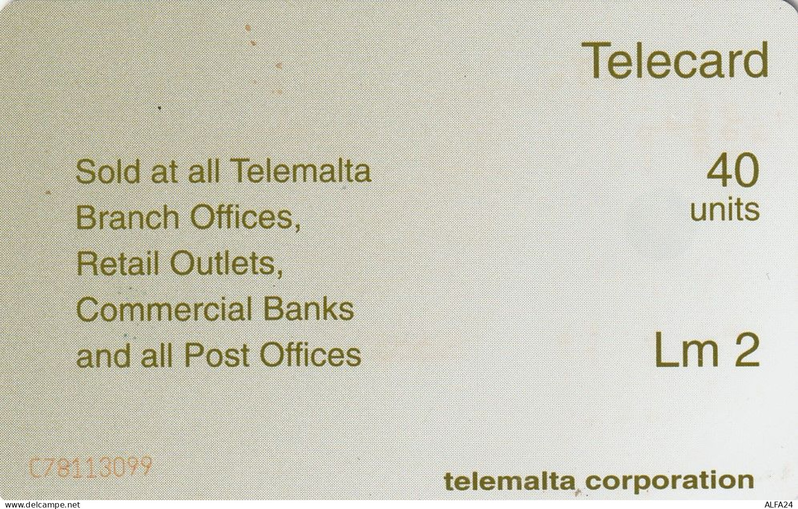 PHONE CARD MALTA  (CV926 - Malta