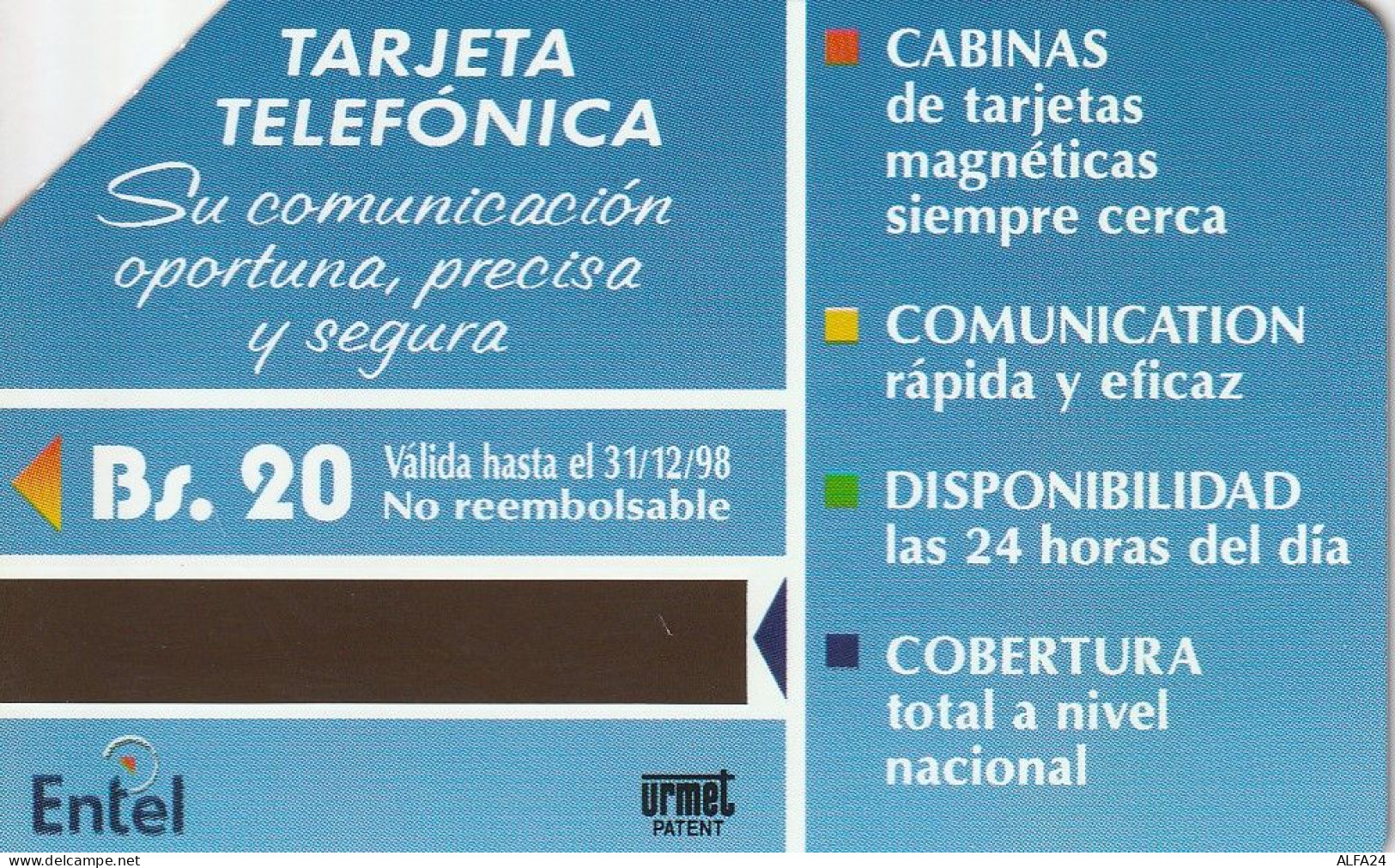 PHONE CARD BOLIVIA URMET (CV869 - Bolivië