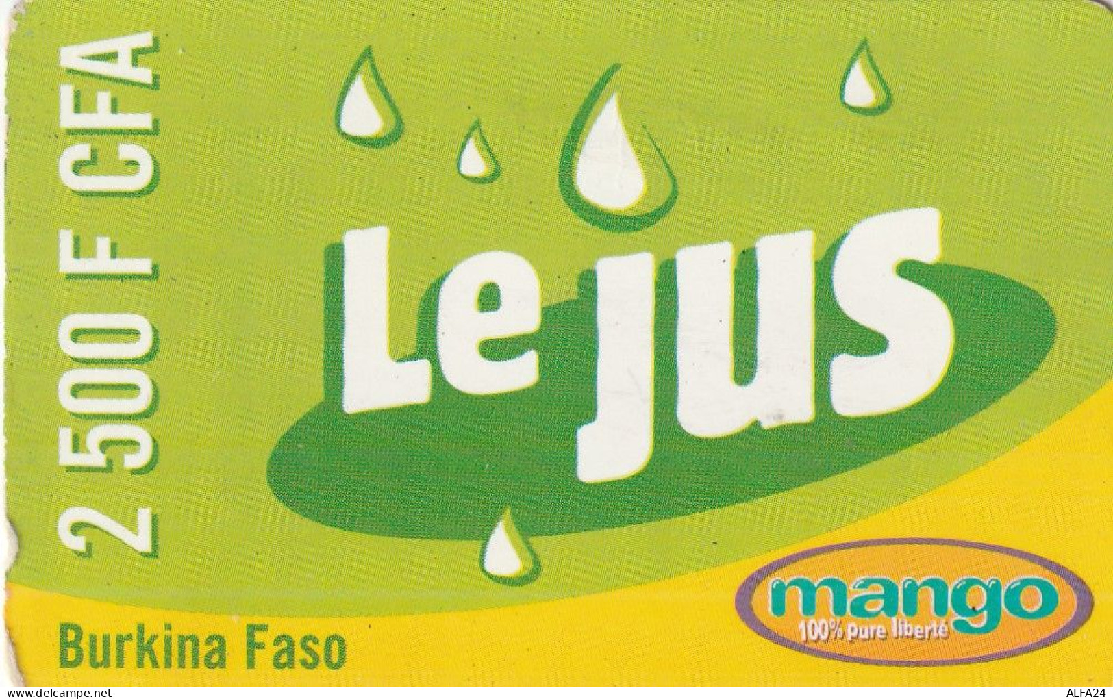 PREPAID PHONE CARD BURKINA FASO  (CV703 - Burkina Faso