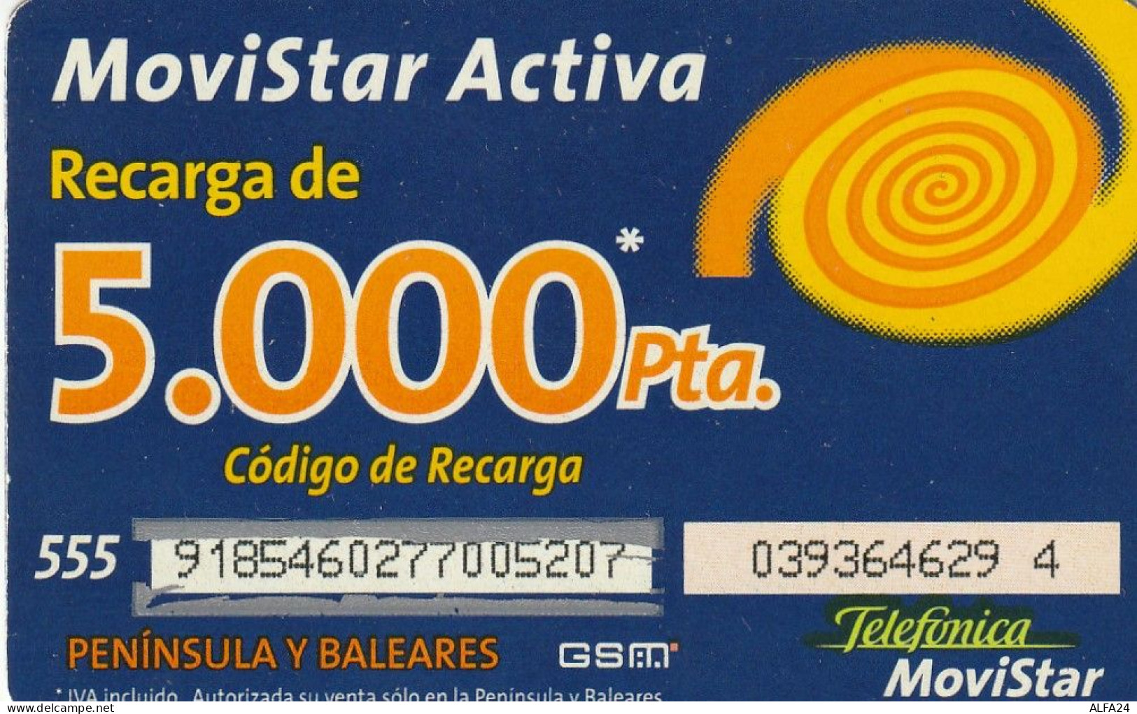 PREPAID PHONE CARD SPAGNA  (CV669 - Other & Unclassified