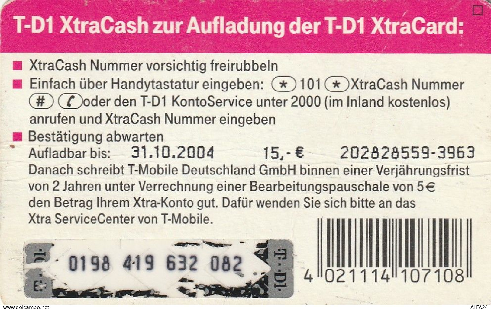 PREPAID PHONE CARD GERMANIA  (CV640 - GSM, Voorafbetaald & Herlaadbare Kaarten