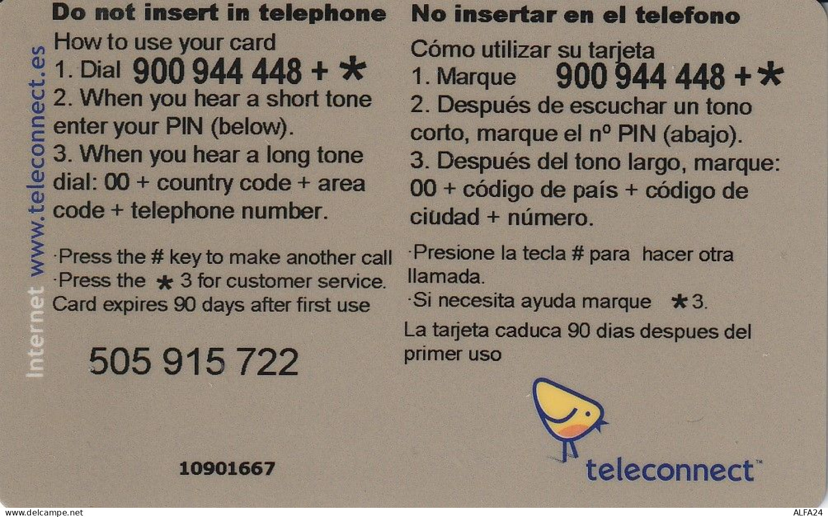 PREPAID PHONE CARD SPAGNA  (CV625 - Autres & Non Classés