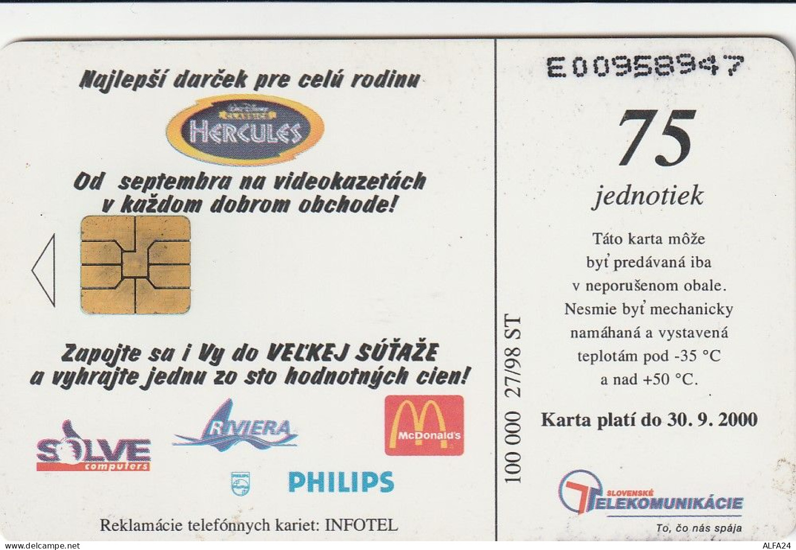 PHONE CARD SLOVACCHIA  (CV1354 - Slovaquie