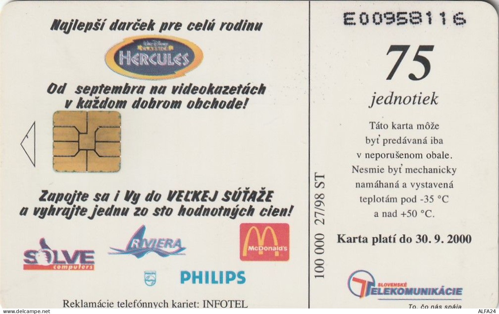 PHONE CARD SLOVACCHIA  (CV1353 - Slovaquie