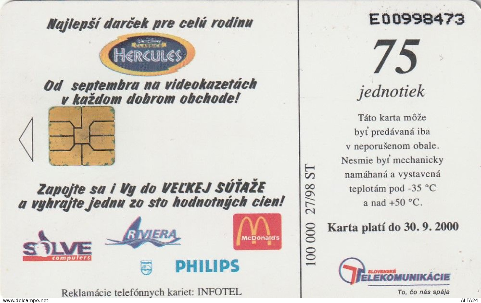 PHONE CARD SLOVACCHIA  (CV1348 - Slovaquie