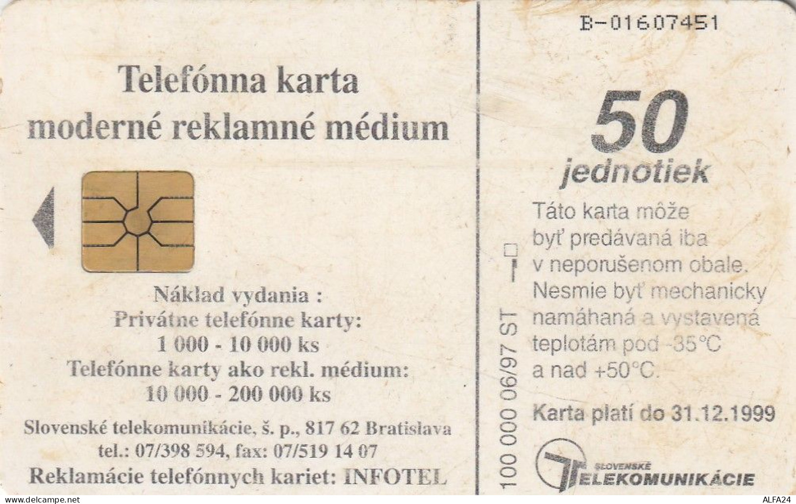 PHONE CARD SLOVACCHIA  (CV1331 - Slovaquie