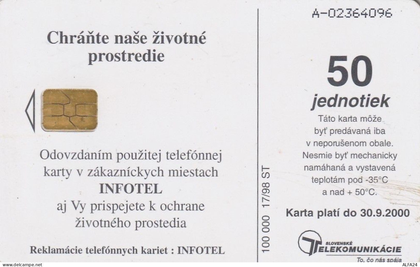PHONE CARD SLOVACCHIA  (CV1283 - Slovaquie