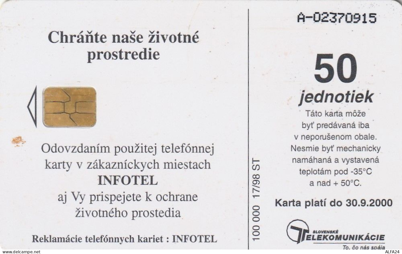 PHONE CARD SLOVACCHIA  (CV1284 - Slovaquie