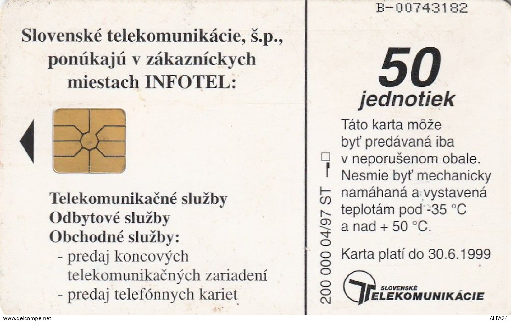 PHONE CARD SLOVACCHIA  (CV1279 - Slovaquie