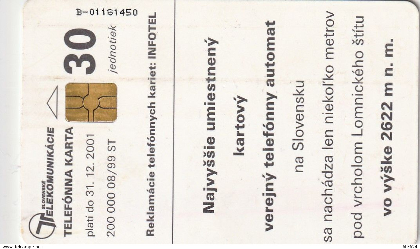 PHONE CARD SLOVACCHIA  (CV1263 - Slovaquie