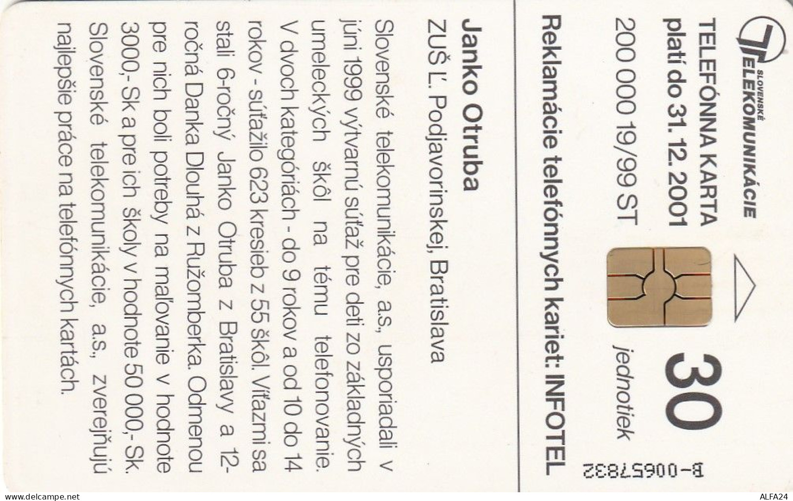 PHONE CARD SLOVACCHIA  (CV1254 - Slovaquie