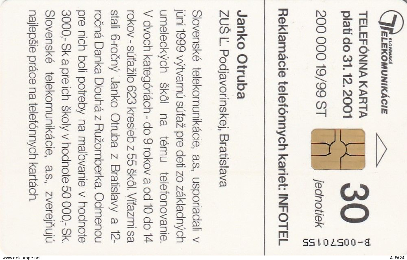 PHONE CARD SLOVACCHIA  (CV1256 - Slovaquie