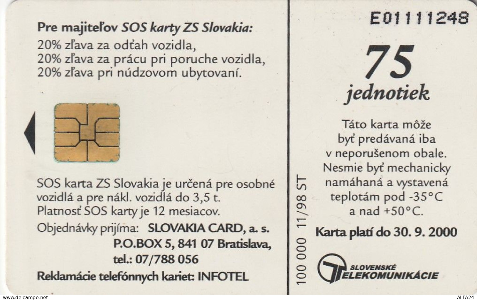 PHONE CARD SLOVACCHIA  (CV1245 - Slowakei