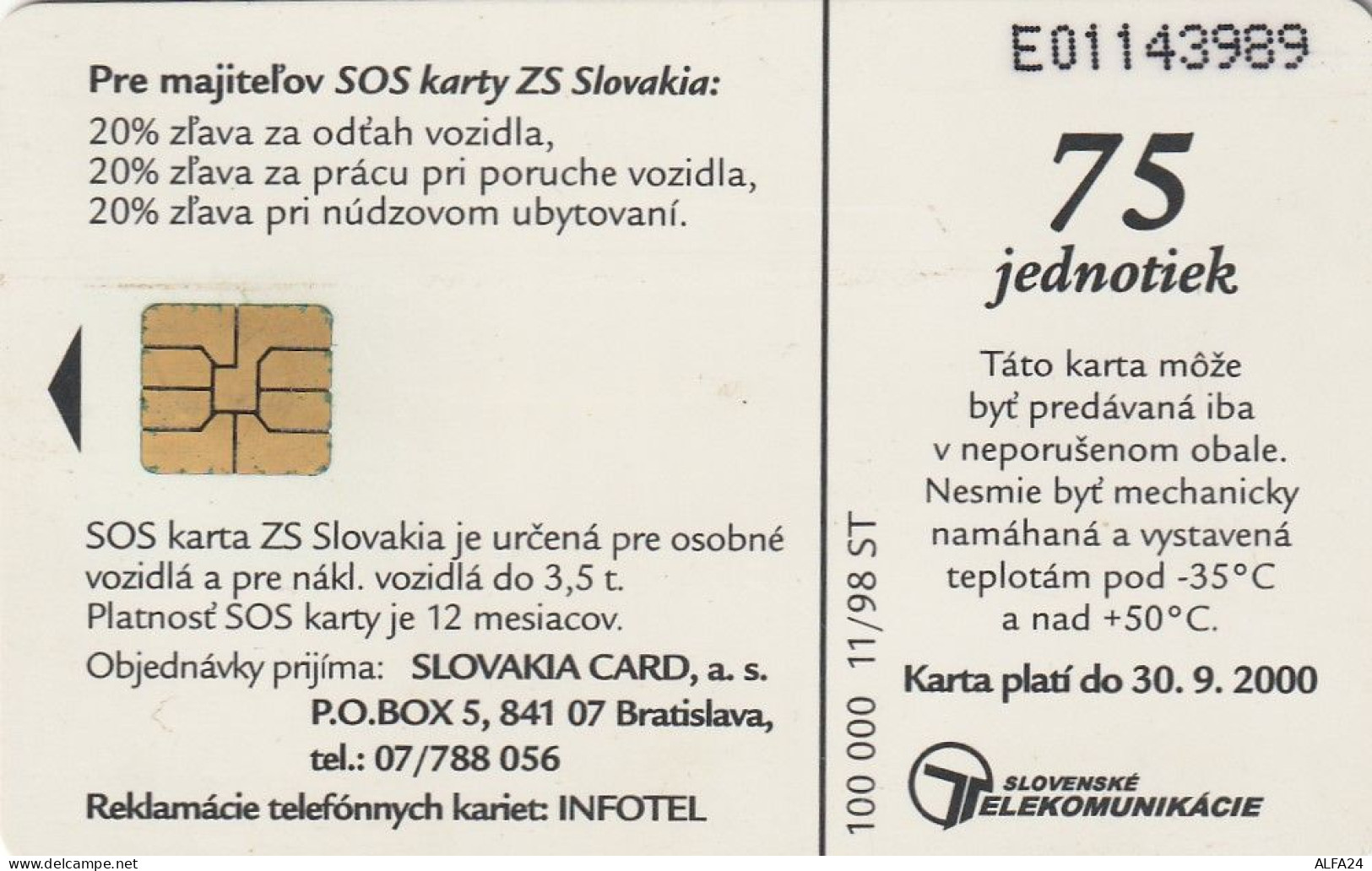 PHONE CARD SLOVACCHIA  (CV1244 - Slowakei