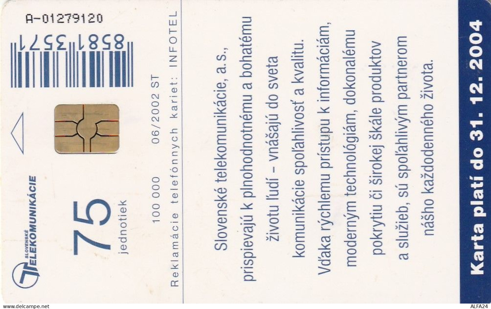 PHONE CARD SLOVACCHIA  (CV1230 - Slovaquie